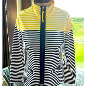 NWOT Dolce Vita Sport jacket- size 6 yellow/navy stripes with star embellishment